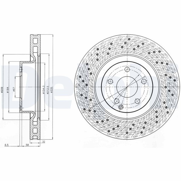 2X Bremsscheibe Delphi BG9093C FüR Mercedes Klasse W221 V221 250 CDI 221 003 103-image