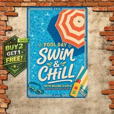 Swimming Pool Safety Rules Metal Sign Home Outdoor Wall Decoration 8x12