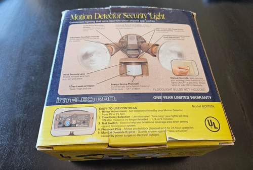 Detector de Movimiento INTELECTRON con Luz de Seguridad - Nuevo con Caja - Envío Gratis - Imagen 2 de 3