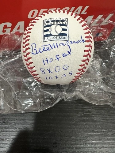 Bill Mazeroski Signed Hall Of Fame Baseball With Inscriptions