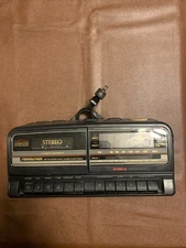 Soundesign 3856 BLK Alarm Clock Radio Cassette Player Vintage GENTLE WAKE SYSTEM