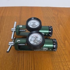 2 Reliant TMD Oxygen Regulator 0-8 LPM 50 PSI Made In USA GREEN