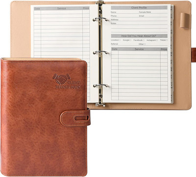 Client Record Book, Hair Stylist Client Profile Book-Binder and Client Record