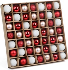 49 Pcs Mini Christmas Balls Tree Ornaments 1.2 Inch Small Shatterproof Xmas