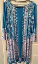 Lilly Pulitzer UPF 50+ Tana Dress Turquoise Teal Water You Waiting For Size XL