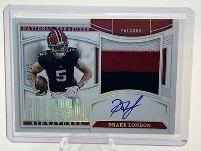 2024 National Treasures DRAKE LONDON #/25 3-Color Auto Patch  - Atlanta Falcons
