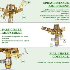 Ferraycle 12 Pieces 1/2 Inch Brass Impact Sprinkler Head with Nozzles Heavy D...