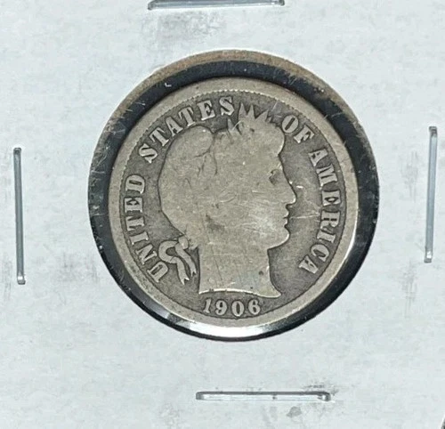 1906-D BARBER SILVER DIME ~GOOD  ~NICE COIN~ 90% SILVER
