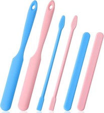 6PCS Silicone Wax Stick, 3 Styles Silicone Wax Applicator Sticks, Jar Spatulas f