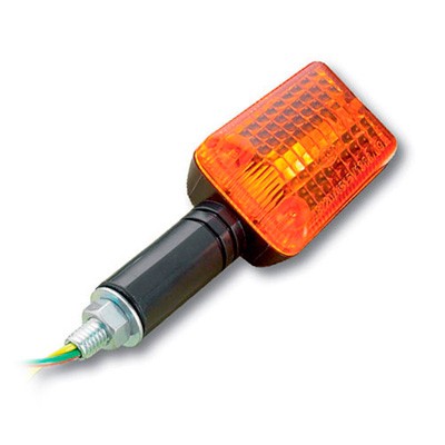 Bike-It Mini Indicators (Pair) Long Stem - Black / Amber Lens