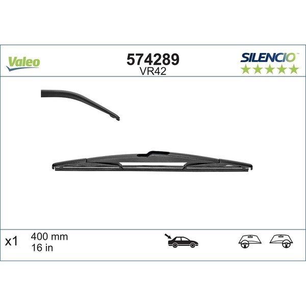 Wischblatt Hinten 400 Mm Valeo Iam-Expertise Passend FüR U.A. Peugeot 207/207+-image