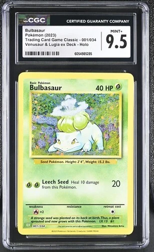 Pokémon Bulbasaur 2023 Trading Card Game Classic 001/034 Holo CGC 9.5