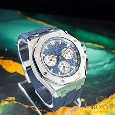 Audemars Piguet Royal Oak Offshore Titanium Blue Men's Watch 26420TI Full Set 7