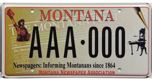 *SAMPLE SALE*  Montana NEWSPAPER ASSOCIATION Sample License Plate