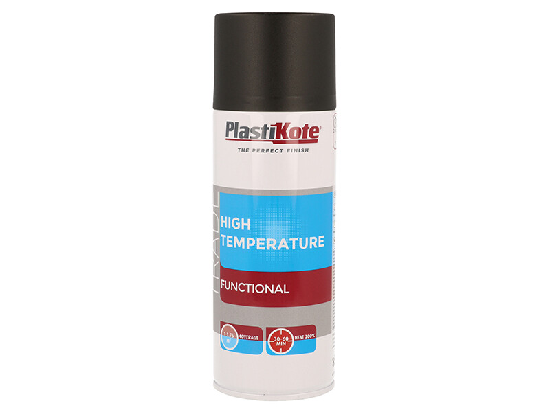 Plastikote Black Trade High Temperature Spray Paint 400Ml 071018 - Image 4
