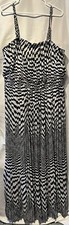 Lane Bryant Size 18/20 Black/White Maxi Dress Removable Spaghetti Straps NWOT