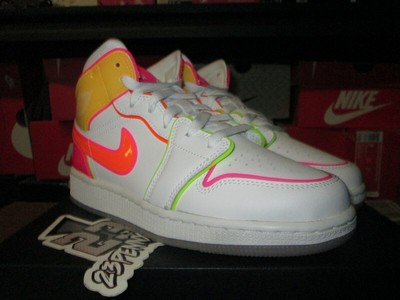 pink orange white jordans
