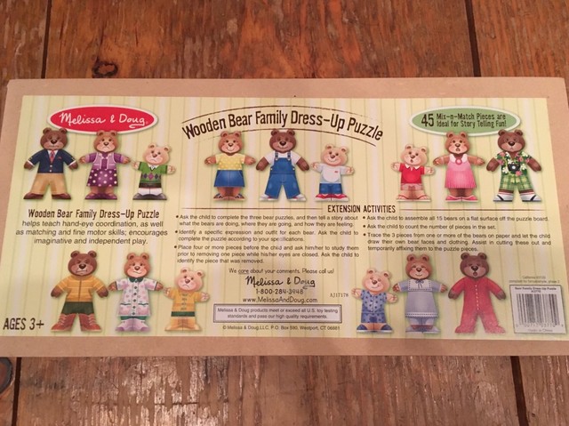 melissa and doug bear dress up puzzle