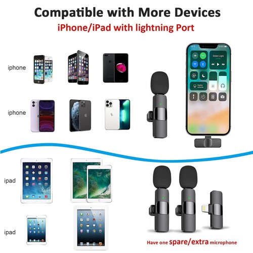Wireless Lavalier Lapel Microphone for iPhone, iPad for Interview Video Podcast