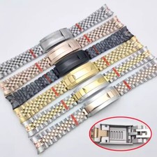 Bracciale Cinturino Orologio Giubileo Chiusura Glide Lock Acciaio per Rolex Tudor Seiko 20mm