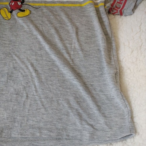 Disney Shirt Womans Large Grey Tshirt With Mickey And Striped Design - Picture 4 of 10