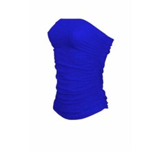 Ladies Boobtube Bandeau Strapless Side Ruched Gather Plain Crop Bra Vest Top