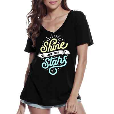 Women's Graphic T-Shirt V Neck Dark Like Stars Eco-Friendly Ladies Limited