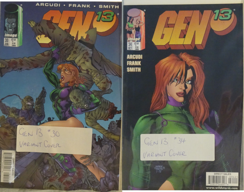 2 x comics: GEN 13  #30 and  GEN 13 #34 (both with Variant Covers)