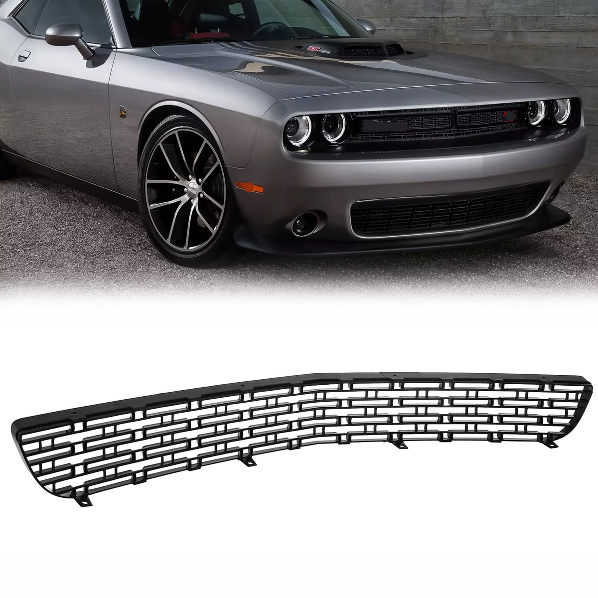 dogtownＴ Front Bumper Lower Grille Grill Black For 2015-2023 Dodge