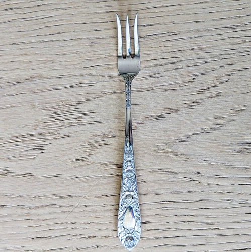 S. Kirk & Son Sterling Silver Rose Cocktail Seafood Fork 1937 5 7/8" No Mono