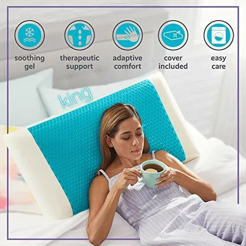 Comfort Revolution Blue Bubble Gel + Memory Foam Pillow, King, Assorted  Sizes