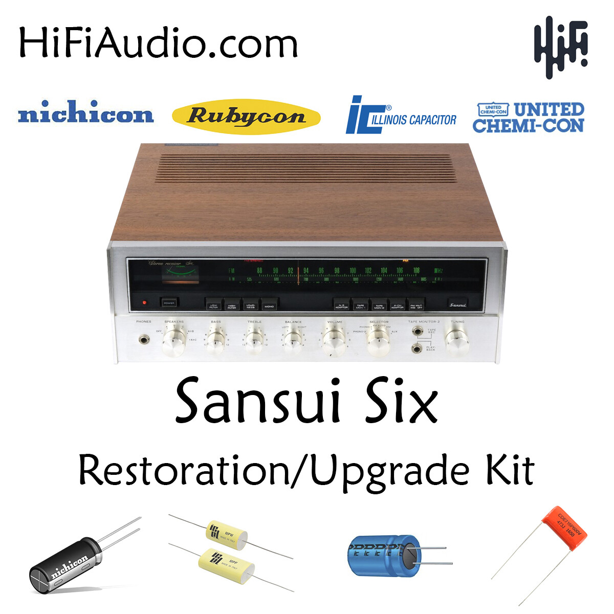 Sansui six 6 receiver rebuild restoration Capacitor upgrade Kit