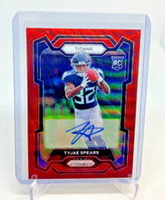 2021 Panini Prizm TYJAE SPEARS RC Red Wave Prizm AUTO 81/149 #396 Titans