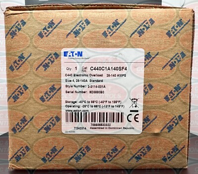 Eaton C440C1A140SF4 140A Electronic Overload Relay Adjustable New In ...