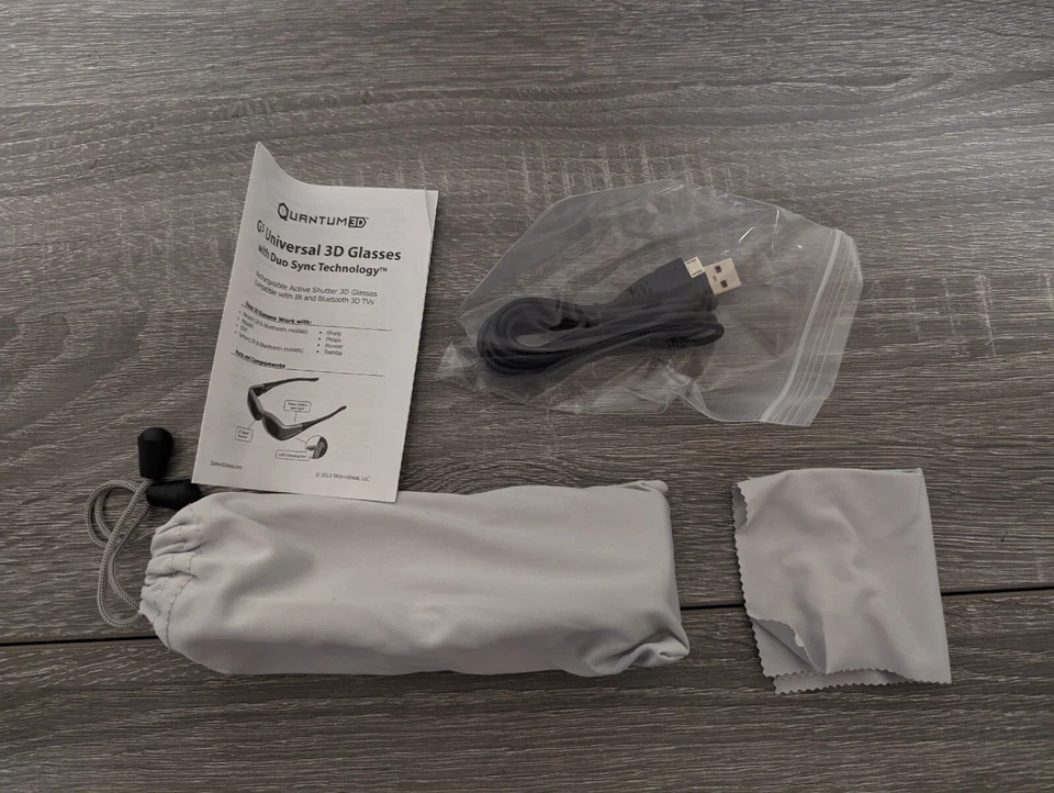 Gafas Quantum Univ 3D G5 IR y Bluetooth con cargador, estuche para gafas y manual Foto 4 de 4