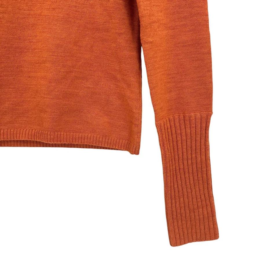 Suéter feminino COUNTRY SHOP lã merino XS laranja gola alta crop T460 - Imagem 4 de 4