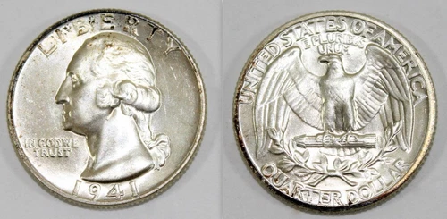 1941 P Uncirculated Washington Silver 25¢ Quarter