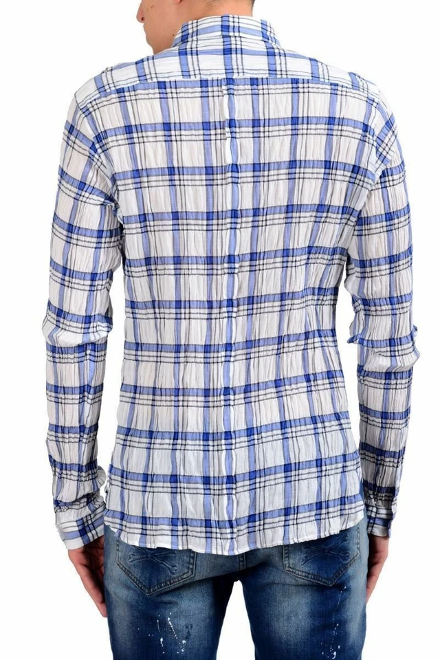 Camisa de vestir Dolce & Gabbana a cuadros con 1/2 botones para hombre talla 15,75 16 16,5 17 17,5 Foto 3 de 4
