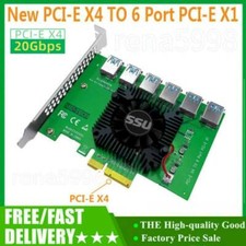 PCIE 1 To 6 Express X4 20Gb to 6 Port Riser Card Adapter Extender 1PC For Mining