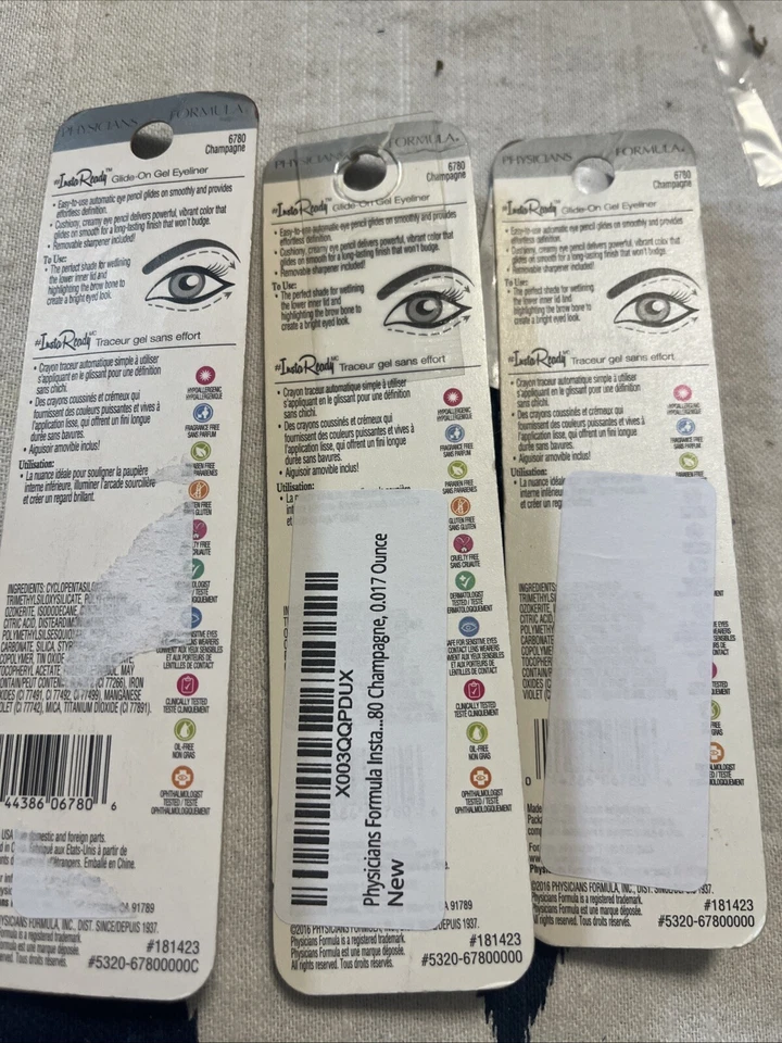 3 PACK PHYSICIANS FORMULA GLIDE ON GEL EYELINER SHIMMER FINISH 6780 CHAMPAGNE - Image 2 of 2