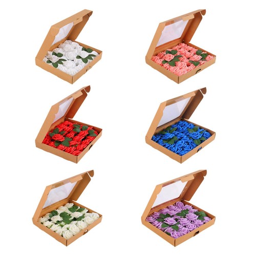 Artificial Rose Box Valentine's Day Gift Rose Bouquet Silk Flowers for eBay