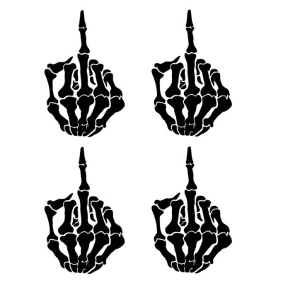 Skeleton Middle Finger Decal Die Cut Vinyl Car Truck Sticker Bone Skull Window