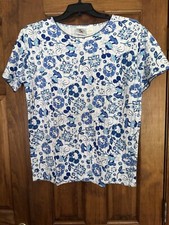 Beautiful Mickey & Co Ladies Short Sleeve Top Mickey Mouse Print Size L