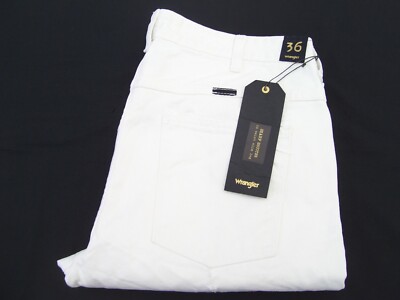 MENS DENIM JEANS WRANGLER SHARP SHOOTER SLIM LEG LO WAIST LOW CUT WHITE COTTON