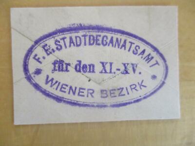 (31407) Siegelmarke - F. E. Stadtdecanatsamt für den XI.-XV. Wiener Bezirk