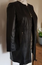 Joanna Hope Black Leather Coat - Uk Size 12 - Chest Size 38"/97cm - New With Tag