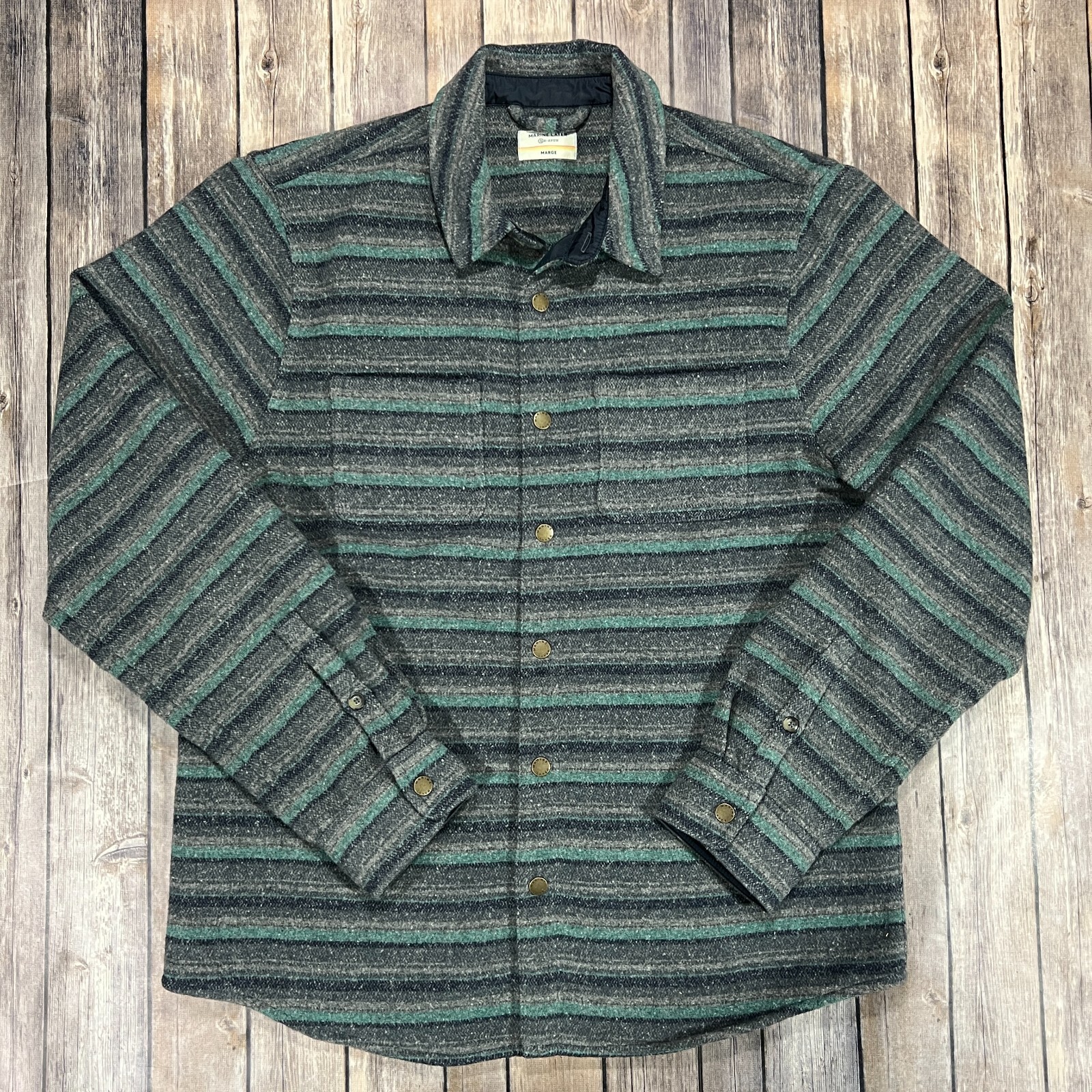 Marine Layer Shacket Snap Button Long Sleeve Marg… - image 1