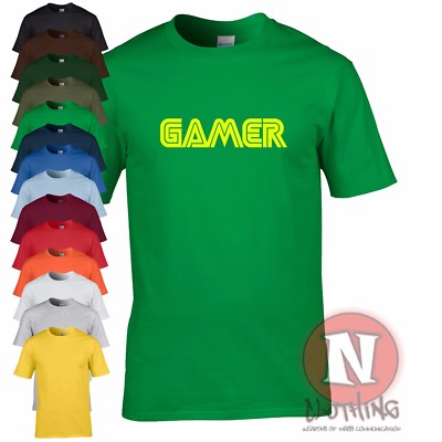 GAMER t-shirt XBOX PS4 PC PS2 WiiU cool gaming Tee teeshirt