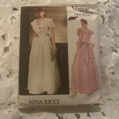 Vogue Paris Original Pattern 1538 Nina Ricci Designer Womens Dress Gown  Size 8 | eBay