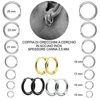 Orecchini Metallo Chirurgico Piercing Orecchio Acciaio Chirurgico Decentraland 2 Dilatatori Per Dilatatori Neri - Foto 2